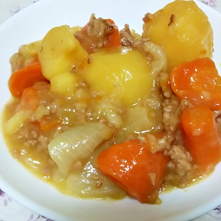 圧力鍋で簡単時短！ひき肉で肉じゃが風とろとろ煮